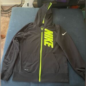 Boys XL Nike hoodie(black and green)